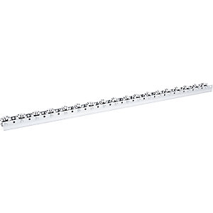Allseitenrollenleiste, für leichte Lasten, Tragfähigkeit 10 kg, Teilung 66 mm, Länge 1,2 m.