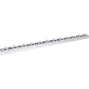 Allseitenrollenleiste, für mittlere Lasten, Tragfähigkeit 20 kg, Teilung 100 mm, Länge 1,2 m.