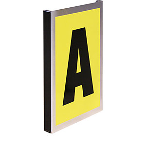 Alu-Leittafel, einfach, für 1 Schriftzeichen, Höhe x Breite 260 x 167 mm.