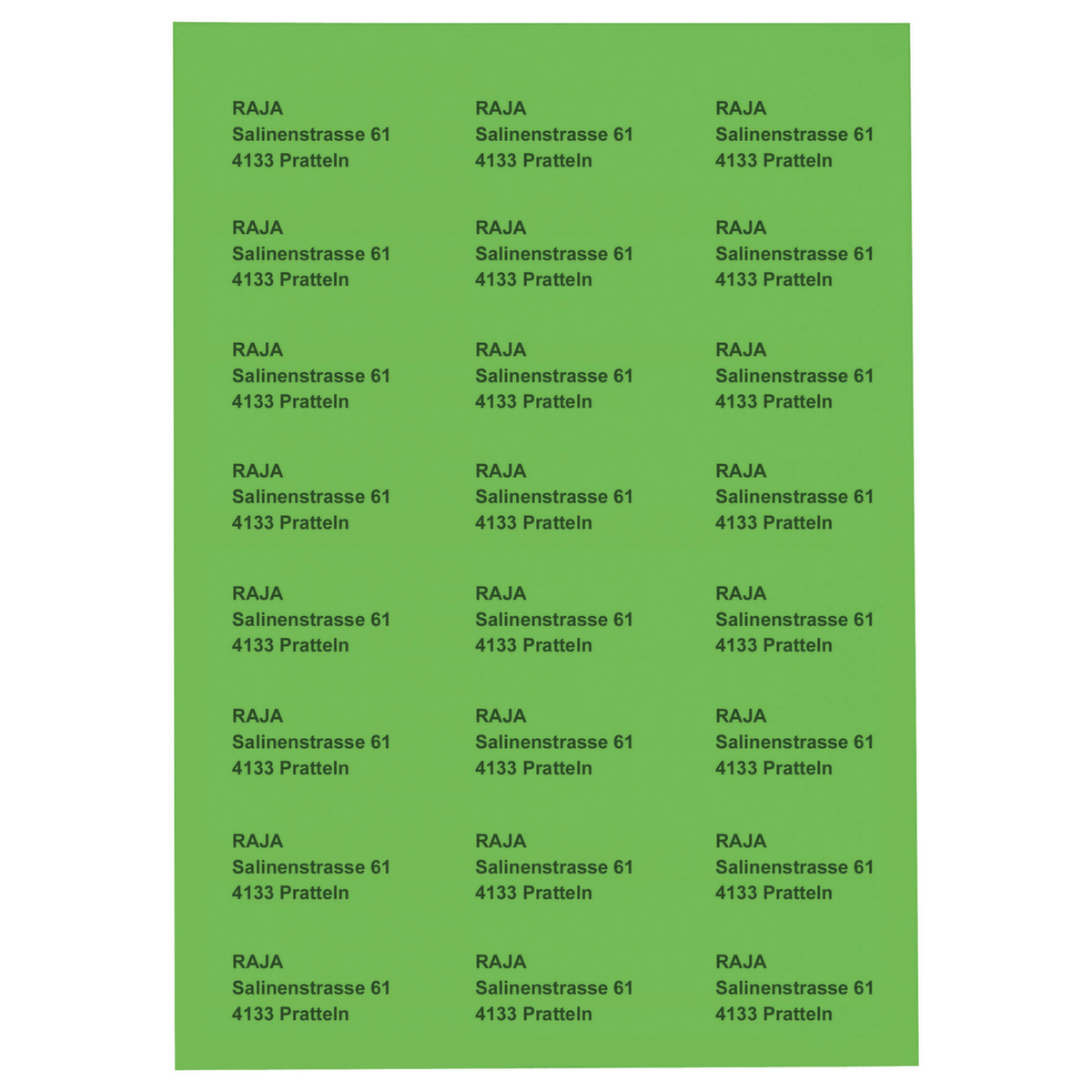 Grüne Laseretiketten 70 x 37 mm