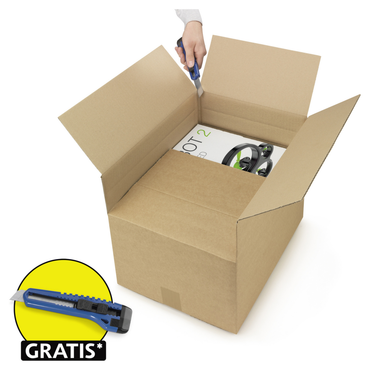 Wellpapp-Faltkarton mit variabler Füllhöhe - 1-wellig - 300 x 200 x 125-225 mm