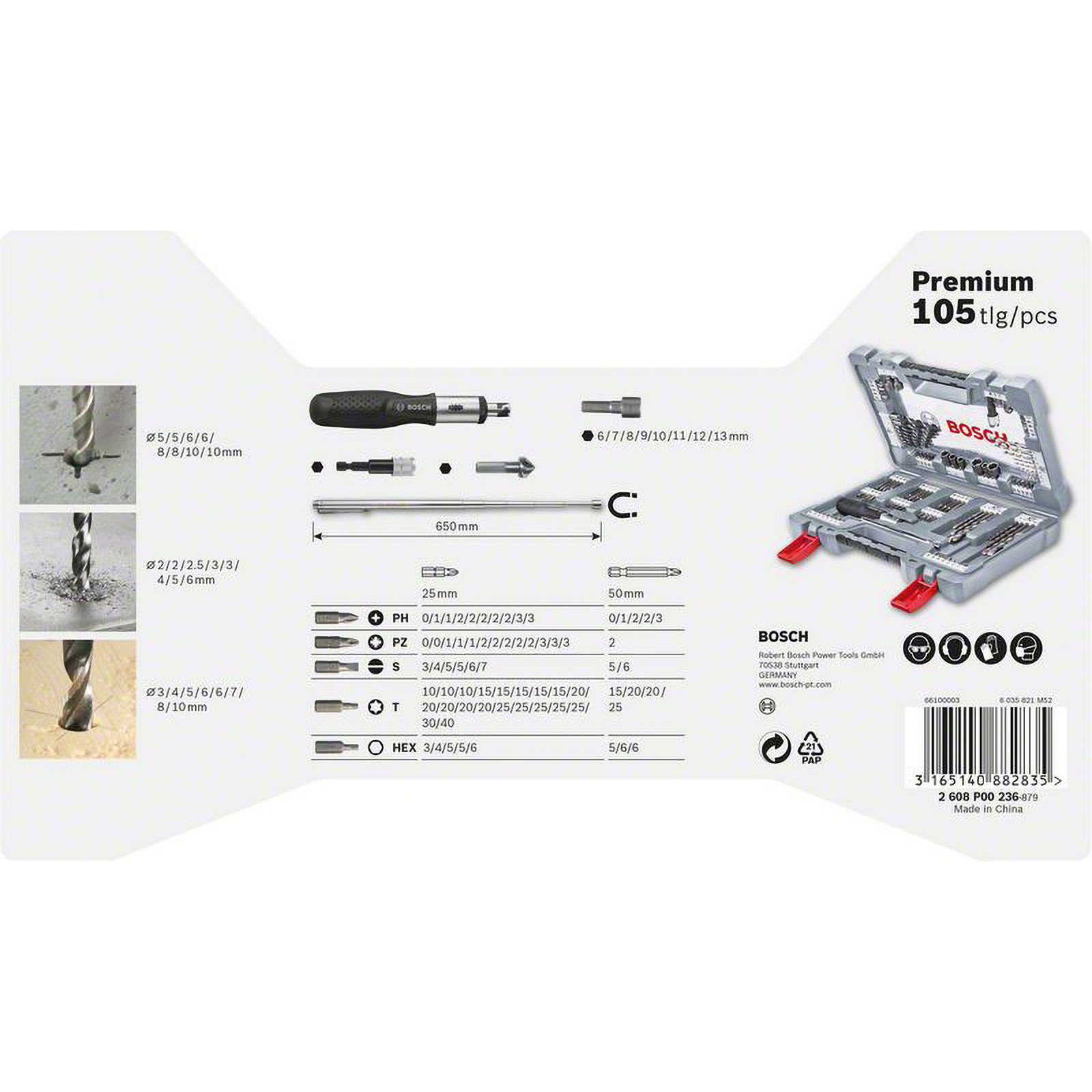 Bosch 105-tlg. Premium X-Line Bohrer- und Schrauber-Set - 2608P00236